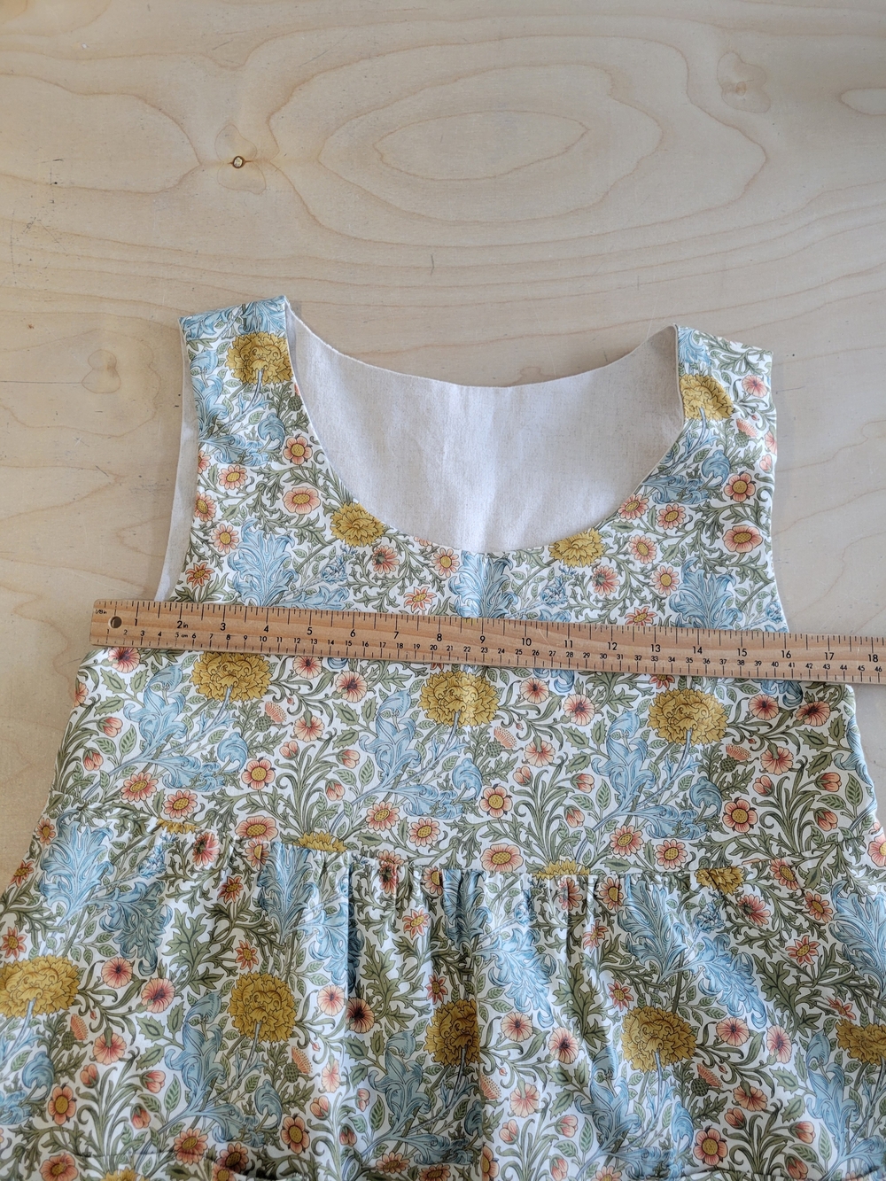 Sleeveless Floral A-line Dress in Sage, Mustard & Cream - Picture 4 of 8